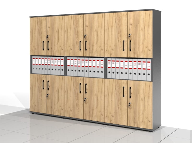 3 Szafy biurowe - zestaw BART-SW3-Z3 182h x 80 x 38 cm