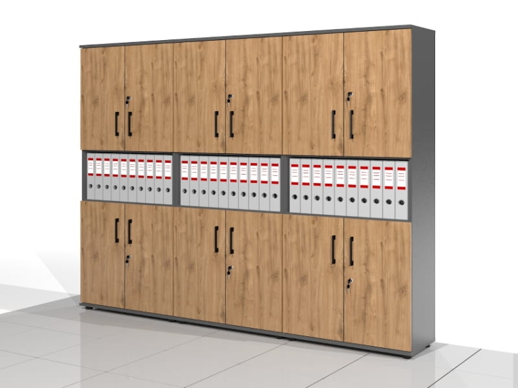 3 Szafy biurowe - zestaw BART-SW3-Z3 182h x 80 x 38 cm