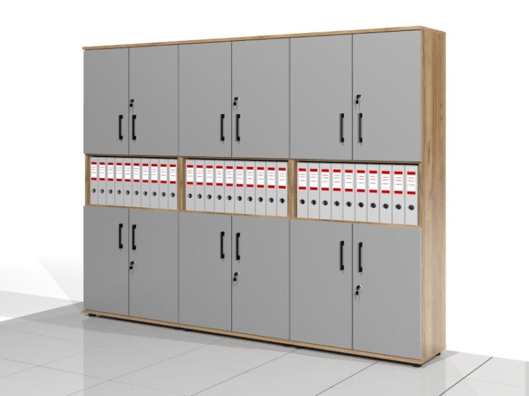 3 Szafy biurowe - zestaw BART-SW3-Z3 182h x 80 x 38 cm