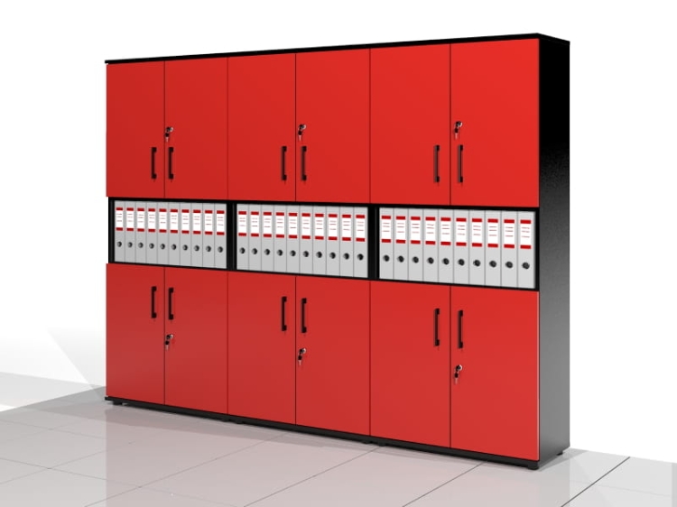 3 Szafy biurowe - zestaw BART-SW3-Z3 182h x 80 x 38 cm