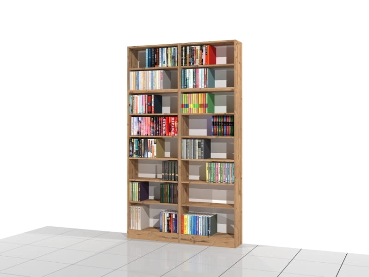 Zestaw dwóch regałów z nadstawkami LIBRA-ZN12: 236h x 140 x 25 cm