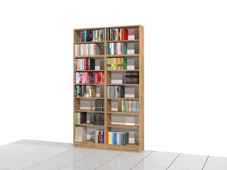 Zestaw dwóch regałów z nadstawkami LIBRA-ZN12: 236h x 140 x 25 cm