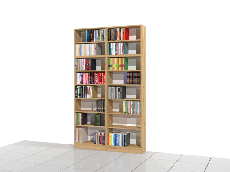 Zestaw dwóch regałów z nadstawkami LIBRA-ZN12: 236h x 140 x 25 cm