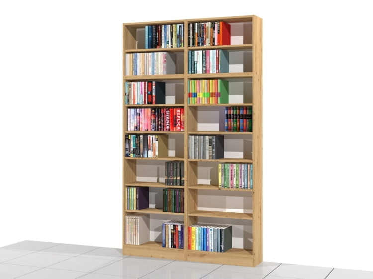 Zestaw dwóch regałów z nadstawkami LIBRA-ZN12: 236h x 140 x 25 cm