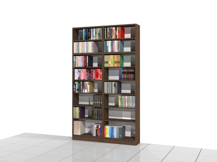 Zestaw dwóch regałów z nadstawkami LIBRA-ZN12: 236h x 140 x 25 cm