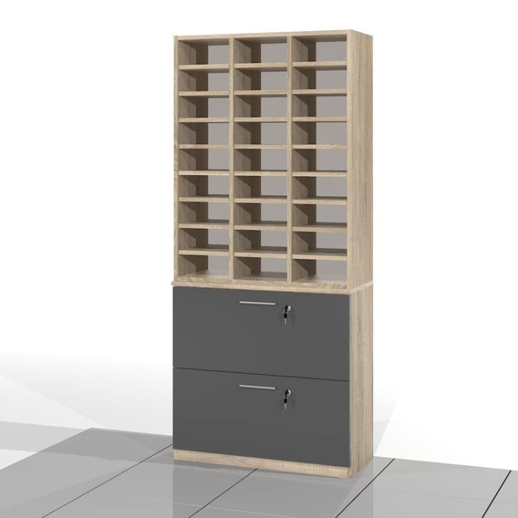 Regał do sortowania z szafką na akta zawieszane SORT-SAPW41