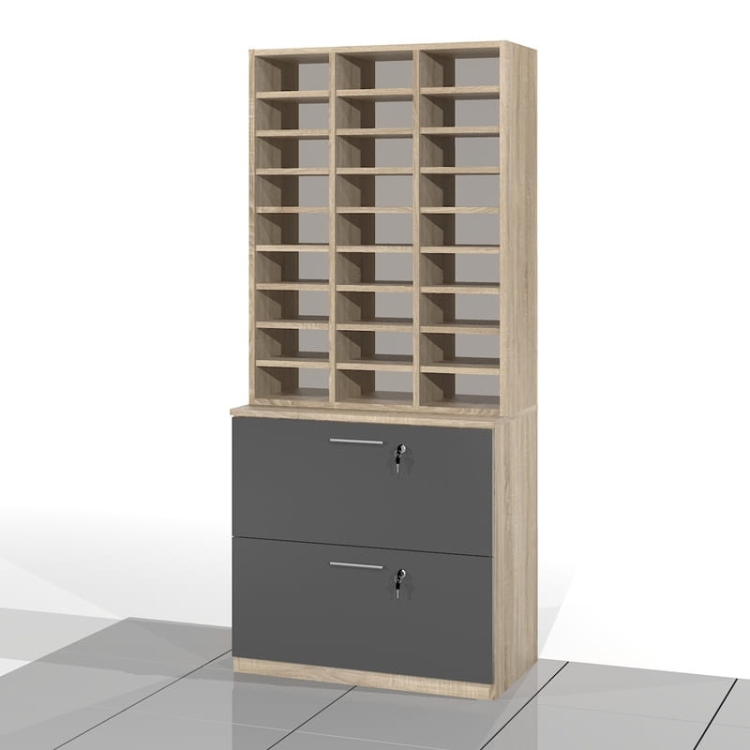 Regał do sortowania z szafką na akta zawieszane SORT-SAPP46