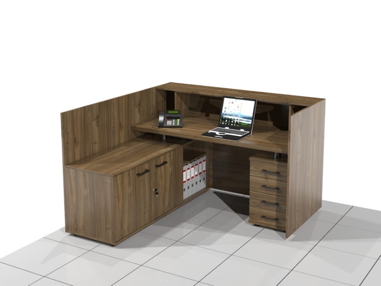 Biurko recepcyjne narożne ELF-LUX-XAN (wersja lewa).