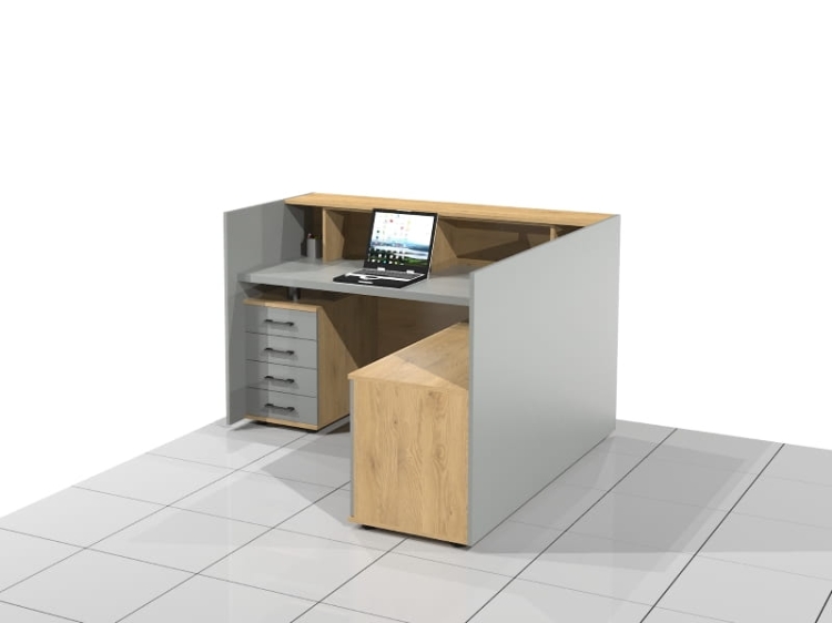 Biurko recepcyjne narożne ELF-LUX-XAN (wersja prawa).