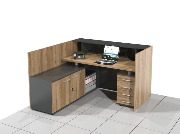 Biurko recepcyjne narożne ELF-LUX-XAN (wersja lewa).