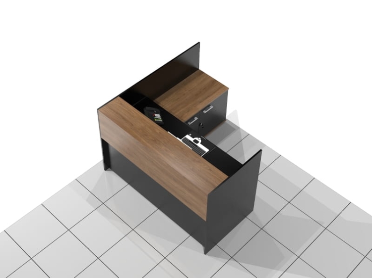 Biurko recepcyjne narożne ELF-LUX-XAN (wersja prawa).