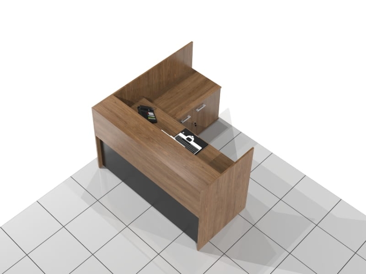 Biurko recepcyjne narożne ELF-LUX-XAN (wersja prawa).