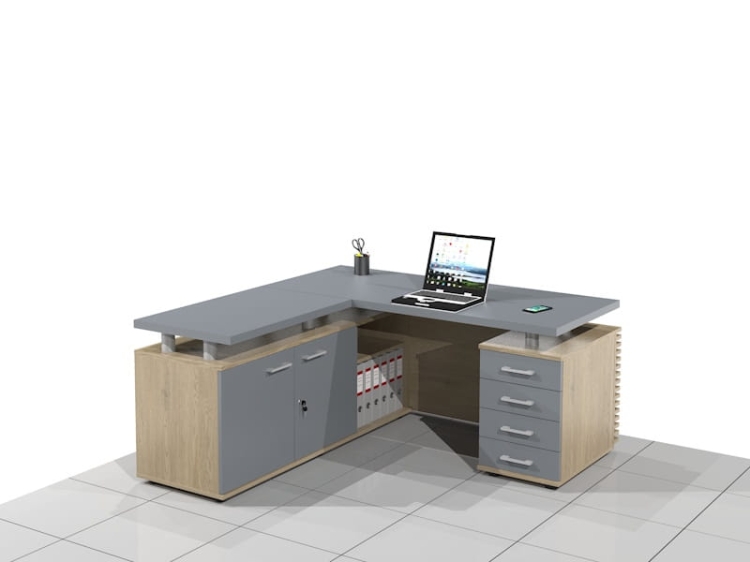 Biurko gabinetowe narożne ELF-LUX-RF (Lewe)