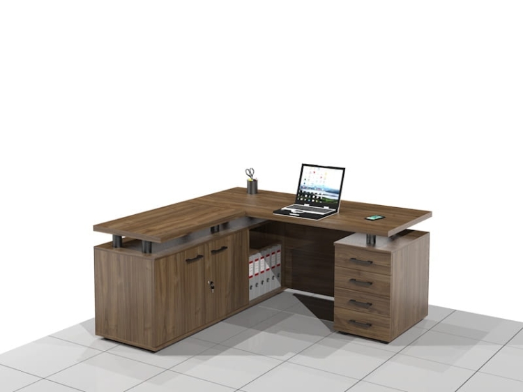 Biurko gabinetowe narożne ELF-LUX-RD (Lewe)