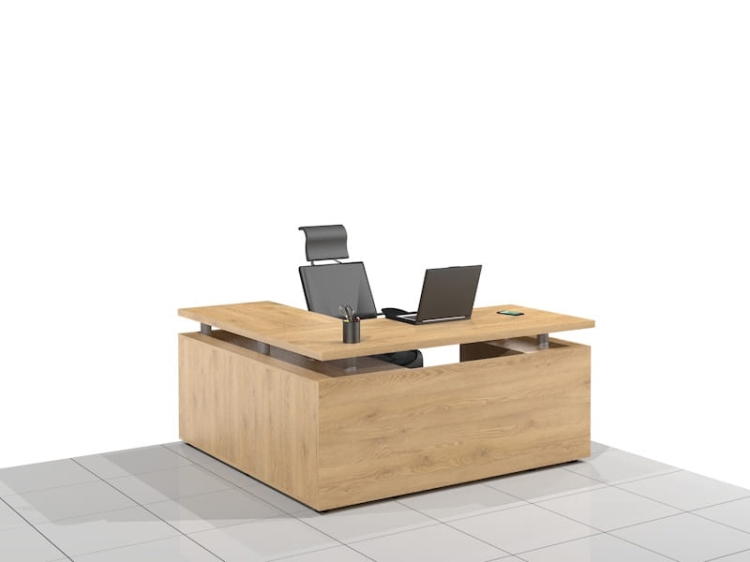 Biurko gabinetowe narożne ELF-LUX-RD (Prawe)