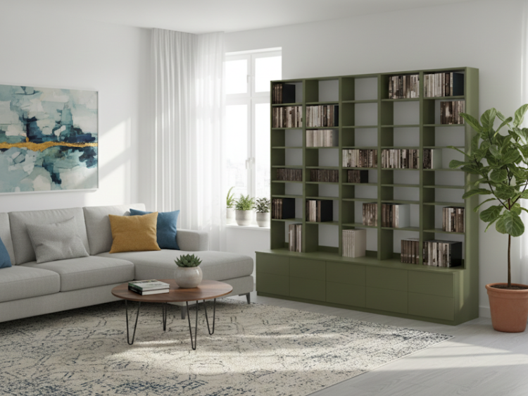 Biblioteczka - Zestaw BIB-LUX-M5 240h x 250 x 25/50 cm – elegancki regał na książki
