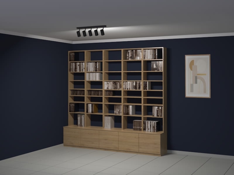 Biblioteczka - Zestaw BIB-LUX-M5 240h x 250 x 25/50 cm – elegancki regał na książki