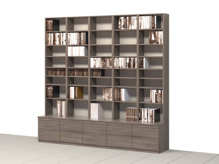 Biblioteczka - Zestaw BIB-LUX-M5 240h x 250 x 25/50 cm – elegancki regał na książki