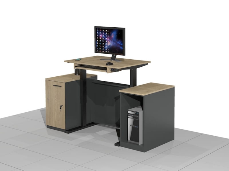 Biurko Komputerowe z elektryczną regulacją wysokości funkcjonalne i ergonomiczne ELRISE-DK