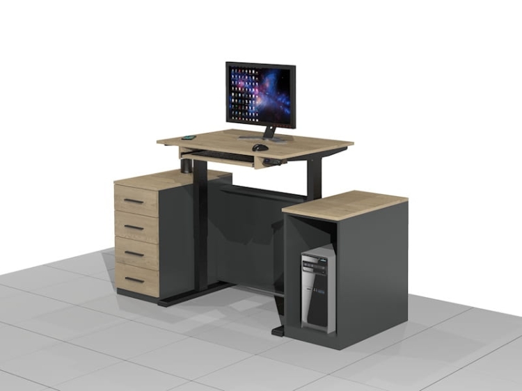 Biurko Komputerowe z elektryczną regulacją wysokości funkcjonalne i ergonomiczne ELRISE-SK