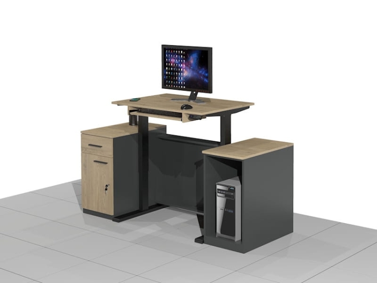 Biurko Komputerowe z elektryczną regulacją wysokości funkcjonalne i ergonomiczne ELRISE-AK