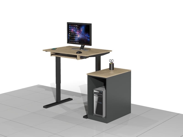 Biurko Komputerowe z elektryczną regulacją wysokości funkcjonalne i ergonomiczne ELRISE-EK
