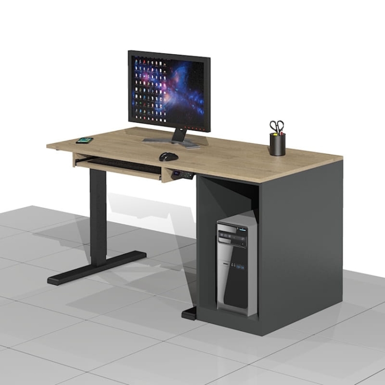 Biurko Komputerowe z elektryczną regulacją wysokości funkcjonalne i ergonomiczne ELRISE-EK