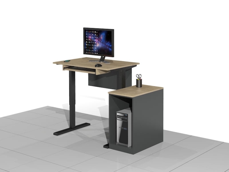 Biurko Komputerowe z elektryczną regulacją wysokości funkcjonalne i ergonomiczne ELRISE-BK