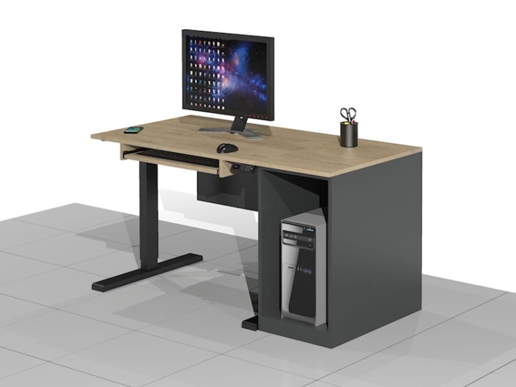 Biurko Komputerowe z elektryczną regulacją wysokości funkcjonalne i ergonomiczne ELRISE-BK