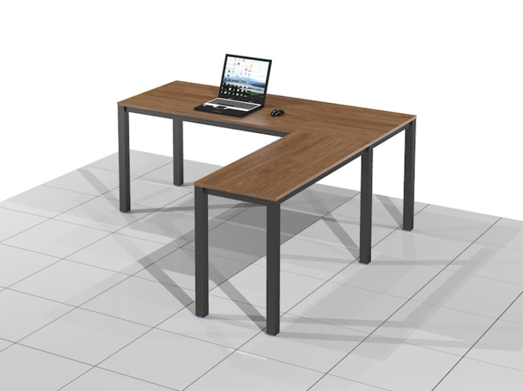 Duże Biurko narożne na stelażu metalowym BBK-NR (Prawe)