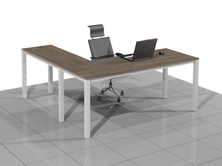 Duże Biurko narożne na stelażu metalowym BBK-NR (Prawe)