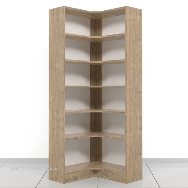 Regał na książki RKEX narożny 180h x 70 x 70 x 25 cm.