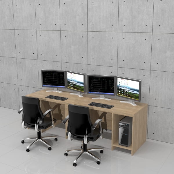 Biurko komputerowe podwójne DUO-KSK 240 x 70 x 75h cm