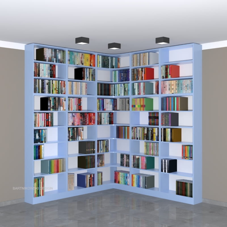 Regał - biblioteka LIBRA-NR2 263h x 210 x 210 cm