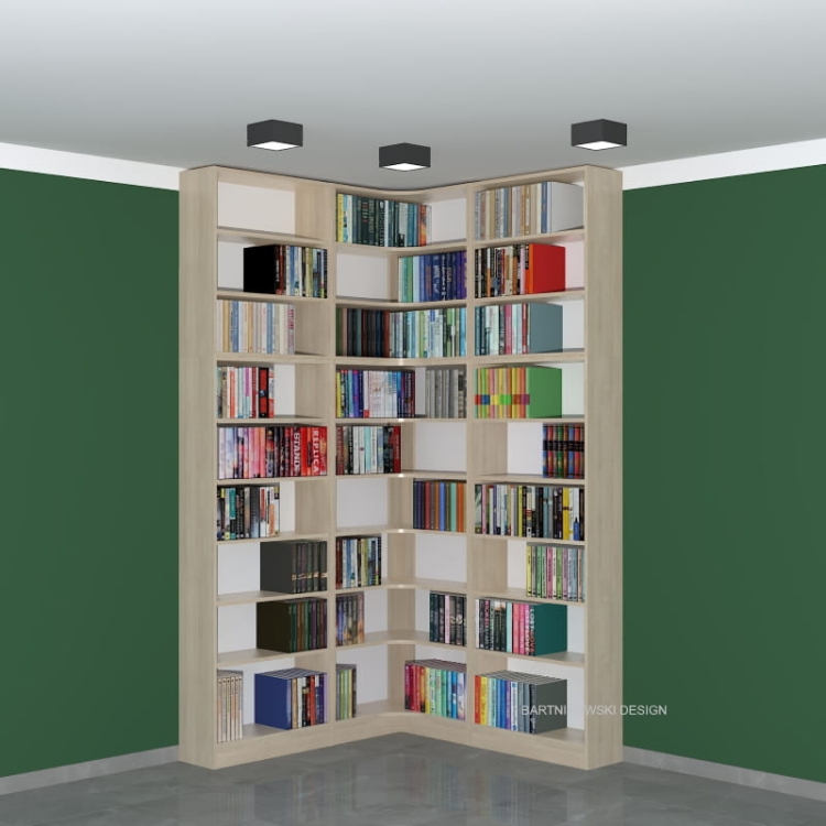 Regał - biblioteka LIBRA-NR3 263h x 140 x 140 cm