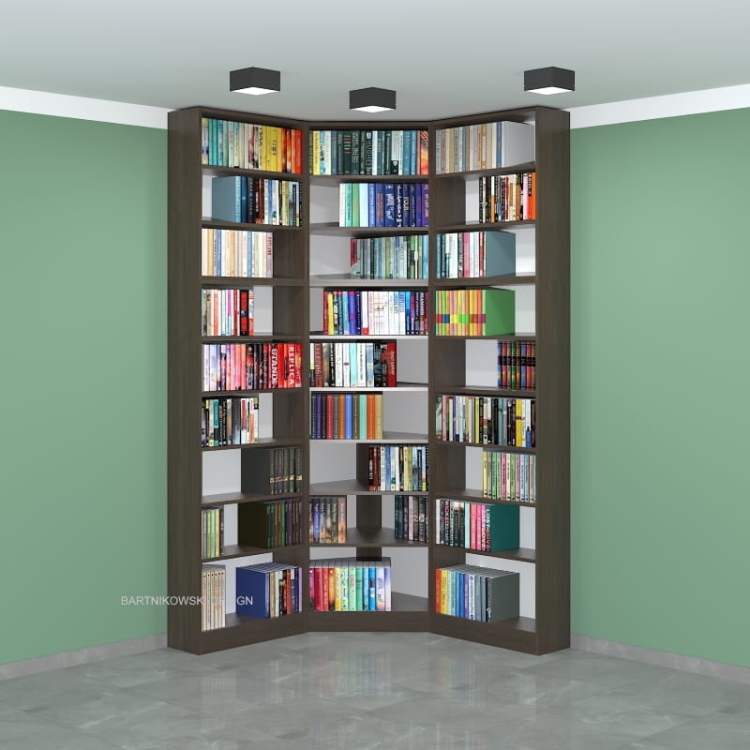 Regał - biblioteka LIBRA-NR13 263h x 140 x 140 cm