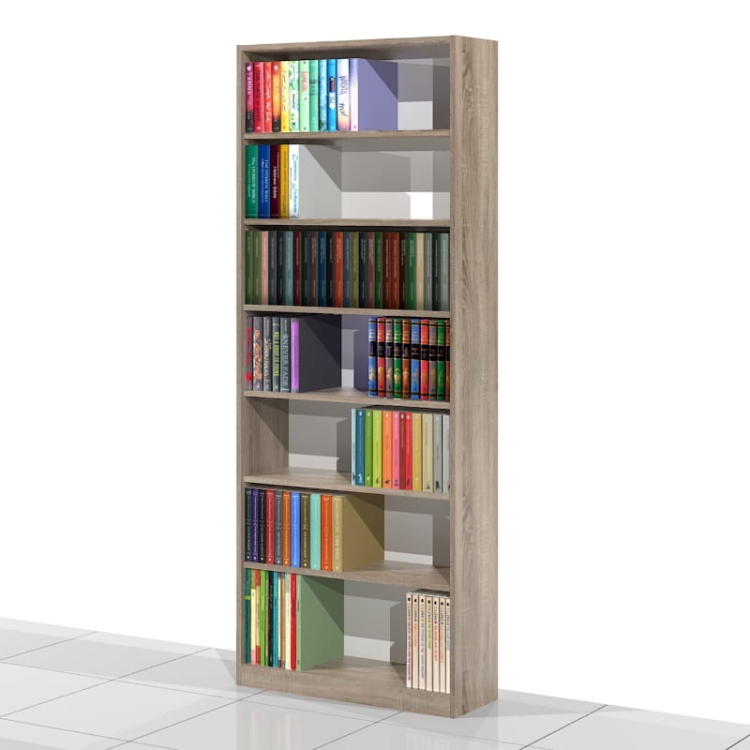 Regał na książki RKVA-01 200h x 80 x 25 cm (kolor: DĄB SONOMA TABAK D5194)