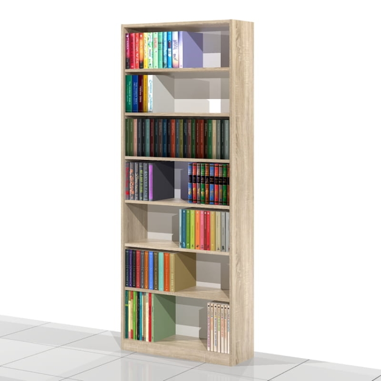 Regał na książki RKVA-01 200h x 80 x 25 cm (kolor: DĄB SONOMA D3025)