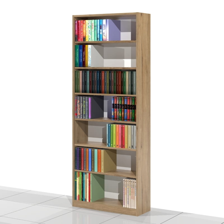 Regał na książki RKVA-01 200h x 80 x 25 cm (kolor: DĄB PRADAWNY D1035)