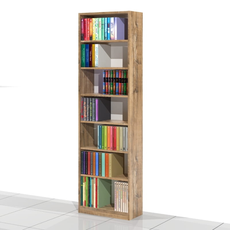 Regał na książki RKVA-02 200h x 60 x 25 cm (kolor: DREWNO RETRO D4040)