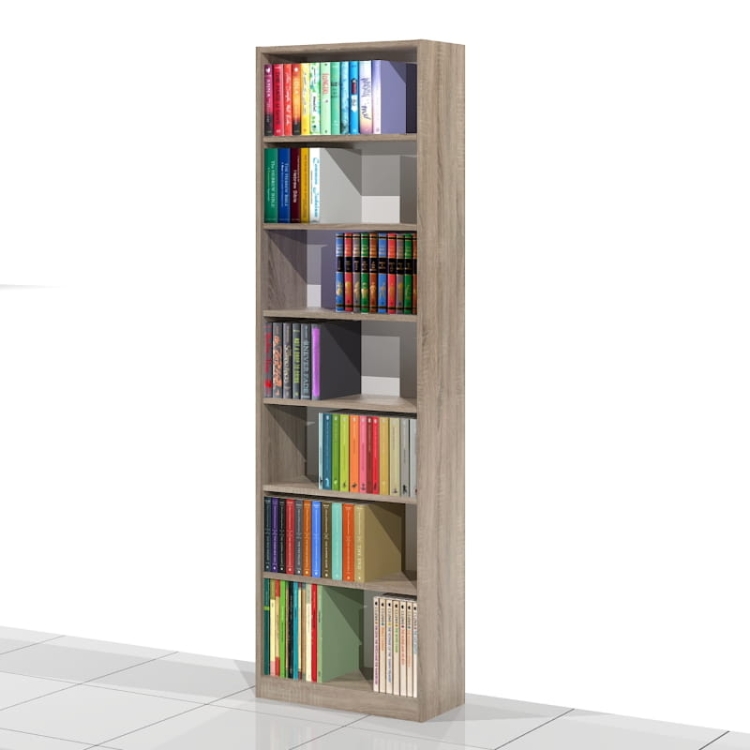 Regał na książki RKVA-02 200h x 60 x 25 cm (kolor: DĄB SONOMA TABAK D5194)