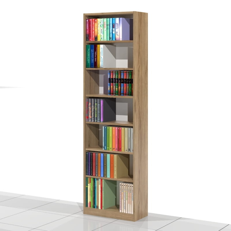 Regał na książki RKVA-02 200h x 60 x 25 cm (kolor: DĄB PRADAWNY D1035)