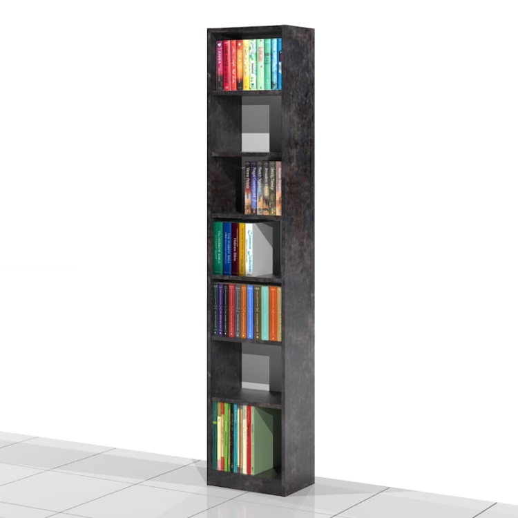 Regał na książki RKVA-03 200h x 40 x 25 cm (kolor: BETON CIEMNY D3265)