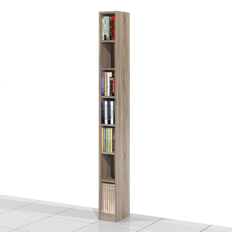 Regał na książki RKVA-04 200h x 20 x 25 cm (kolor: DĄB SONOMA TABAK D5194)