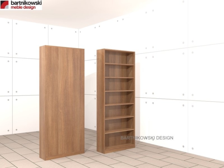 Regał dwustronny (plecy z płyty 18 mm w kolorze korpusu).