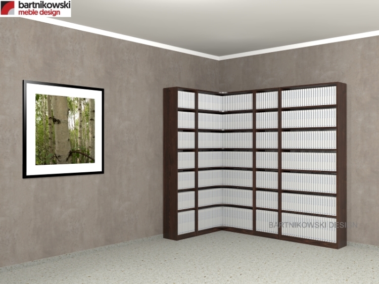 Zestaw regałów nietypowych na indywidualne zamówienie.