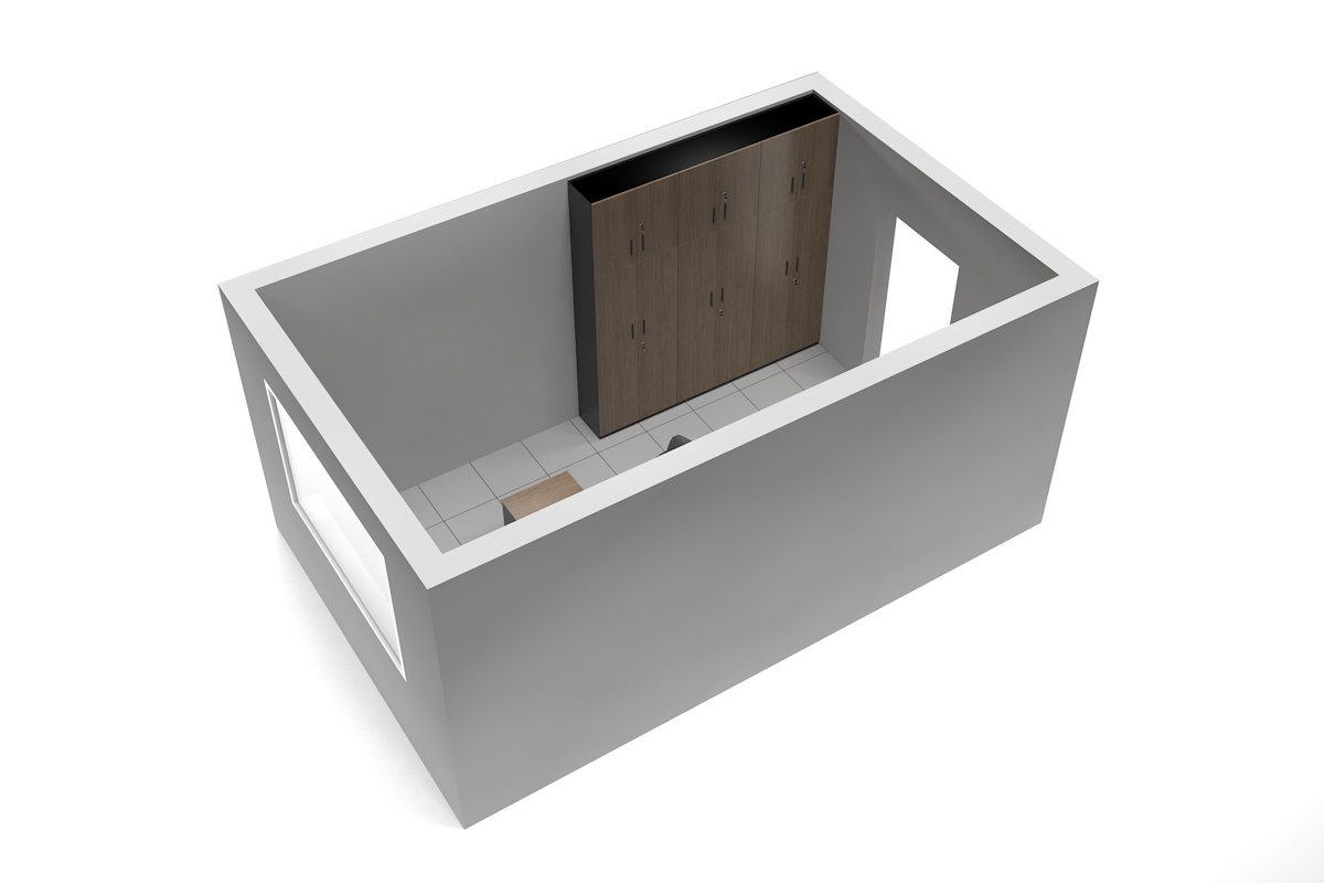 Meble w gabinecie 5 x 3 m