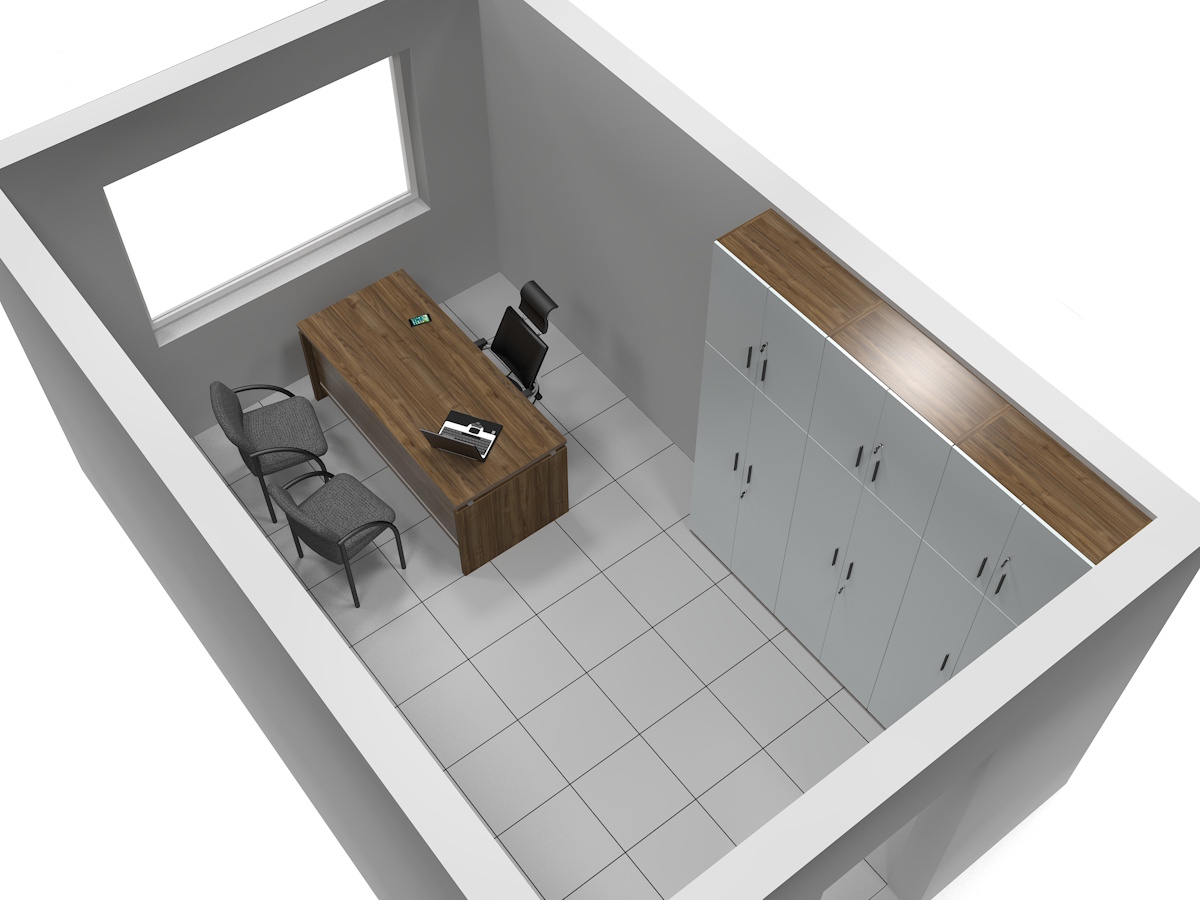 Biurko gabinetowe do pomieszczania 5 x 3 m