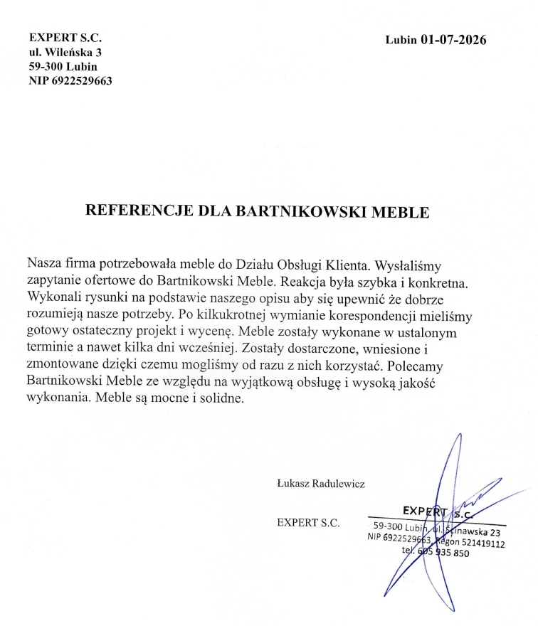 Referencje Bartnikowski Meble Opinie